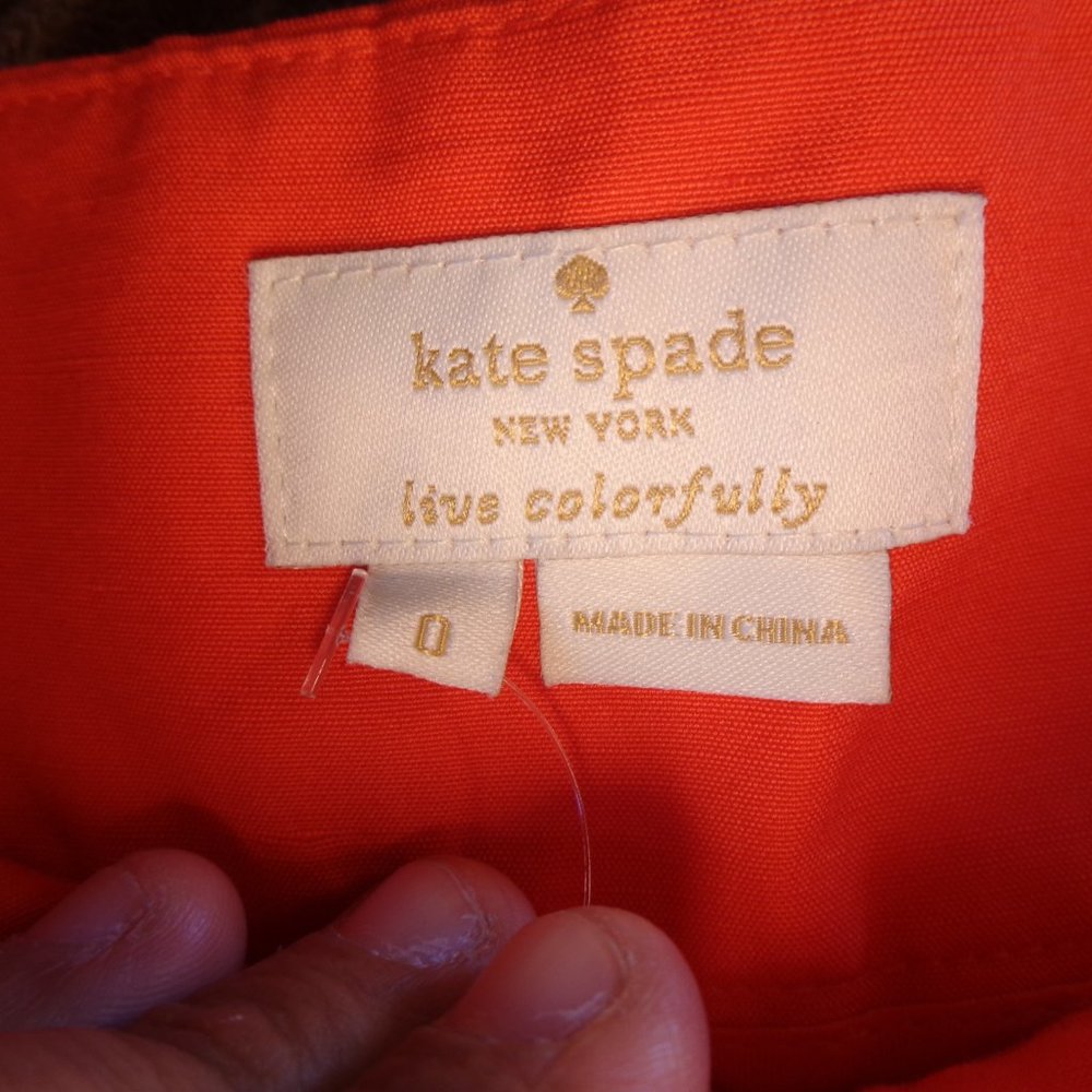 Kate Spade Bright Orange Cotton Linen Culottes - Picture 4 of 12